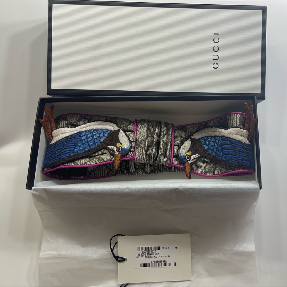 Gucci Birds GG Silk Headband